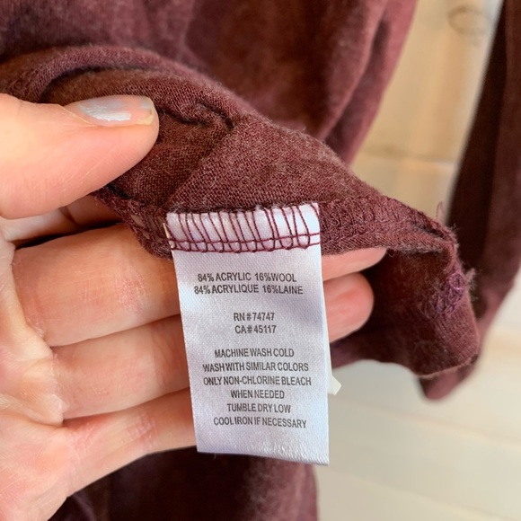 Ascend | Heathered Burgundy Cowl Neck Long Sleeve - Picture 8 of 8